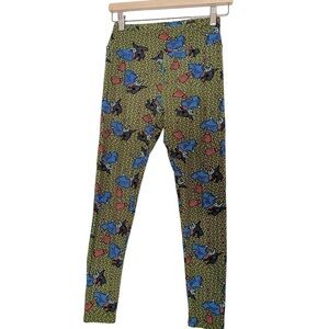 LULAROE WITCH RIDING A BROOMSTICK GRAPHIC LEGGINGS OS